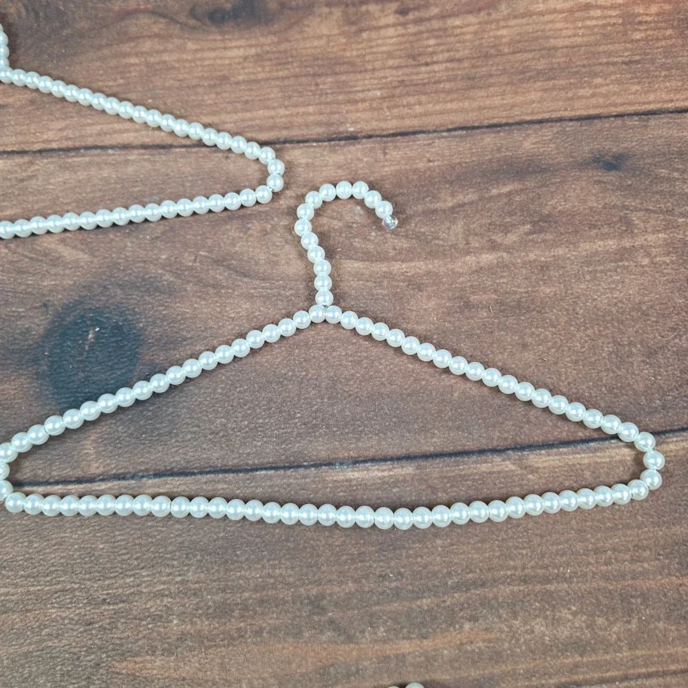 Faux Pearl Hangers Adult OS White Good Set of 5 Beaded Boutique Decor